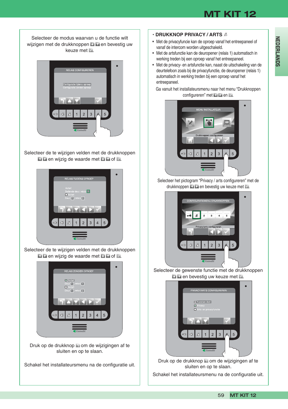 Mt kit 12 | Comelit MT KIT 12 User Manual | Page 59 / 100