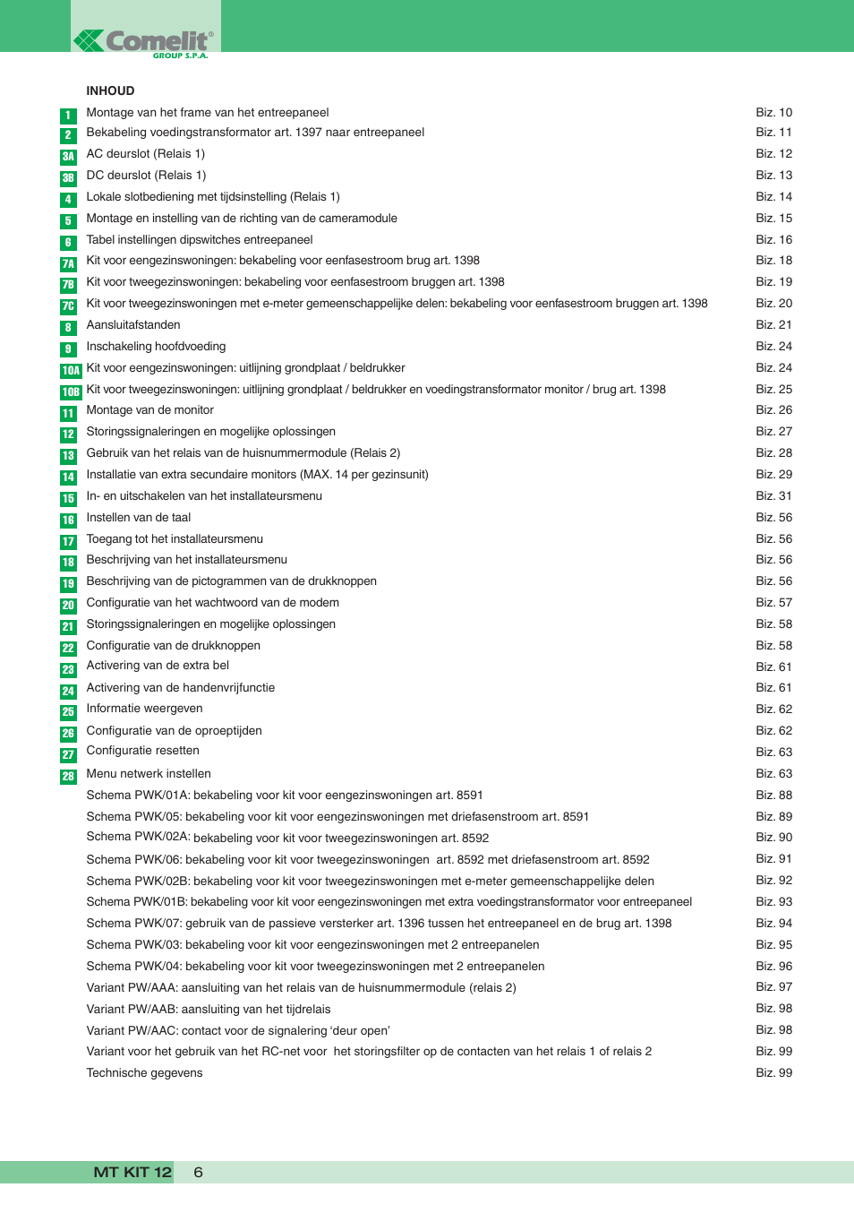 Comelit MT KIT 12 User Manual | Page 6 / 100