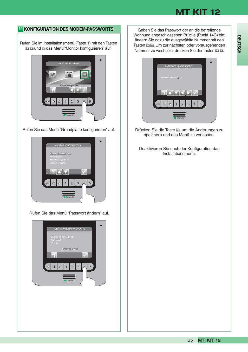 Mt kit 12 | Comelit MT KIT 12 User Manual | Page 65 / 100