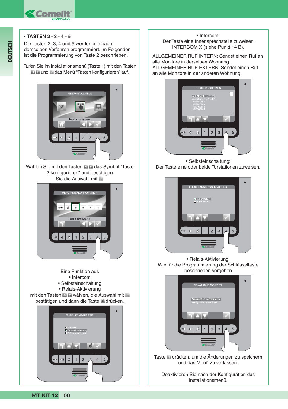 Comelit MT KIT 12 User Manual | Page 68 / 100