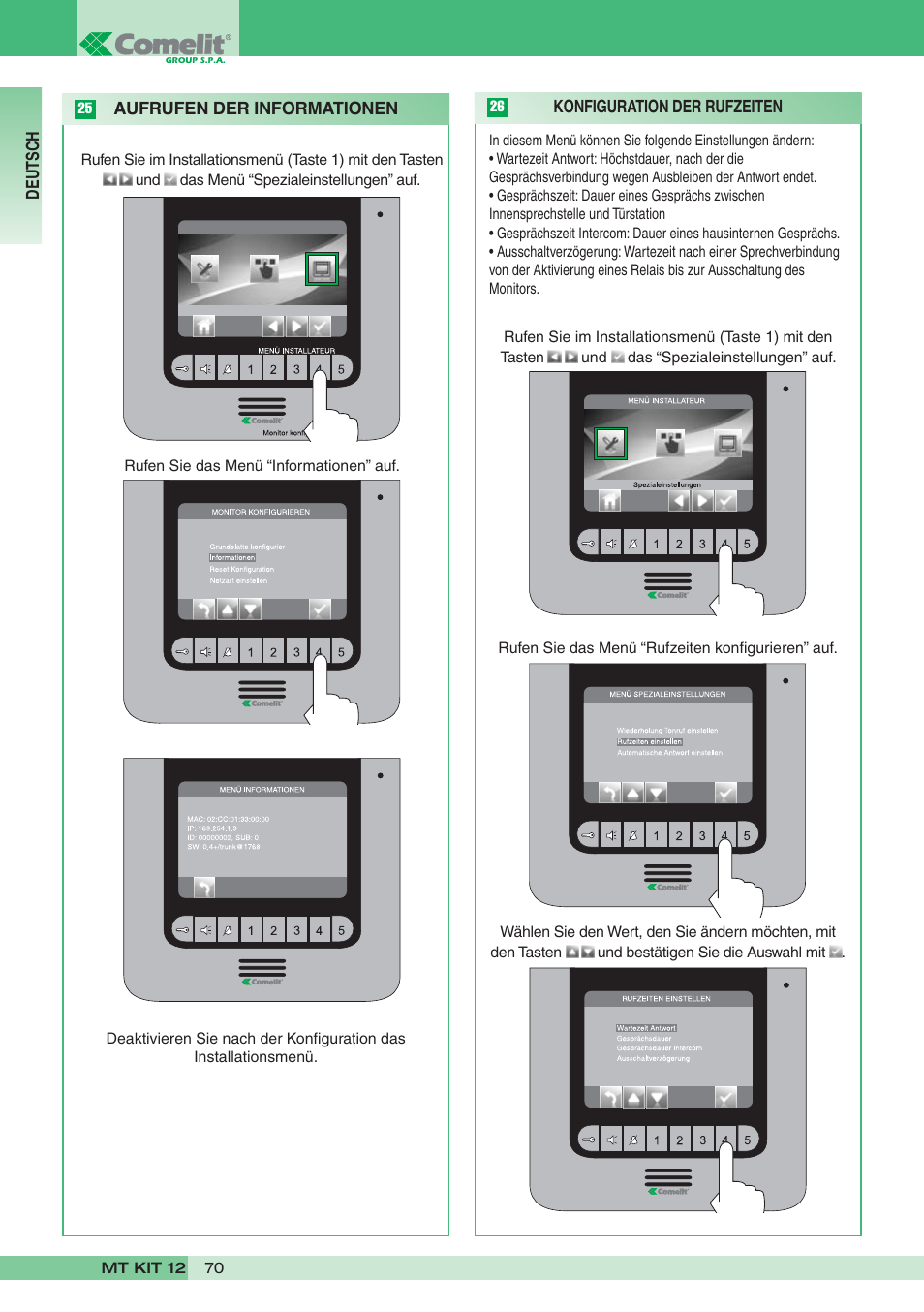 Comelit MT KIT 12 User Manual | Page 70 / 100