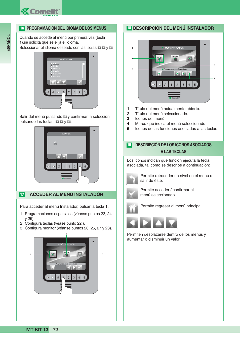 Comelit MT KIT 12 User Manual | Page 72 / 100