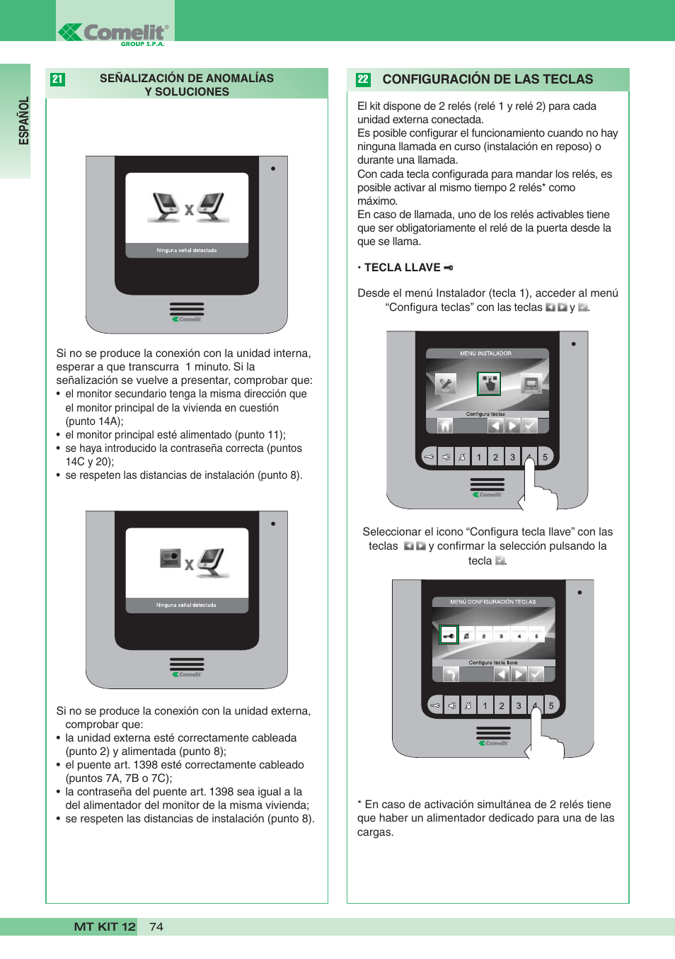 Comelit MT KIT 12 User Manual | Page 74 / 100