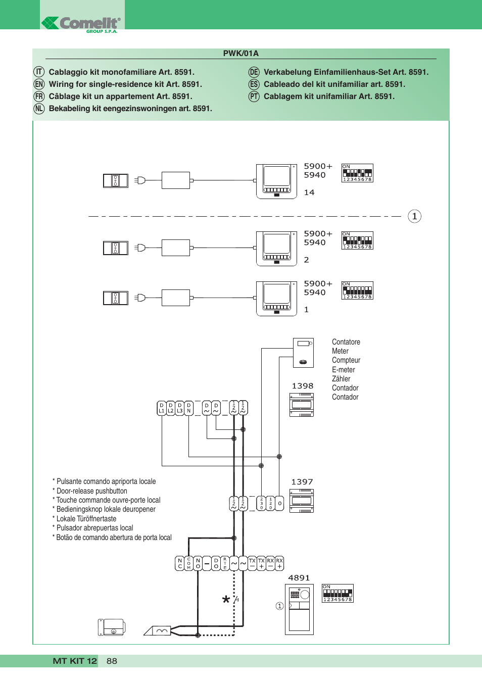 Comelit MT KIT 12 User Manual | Page 88 / 100