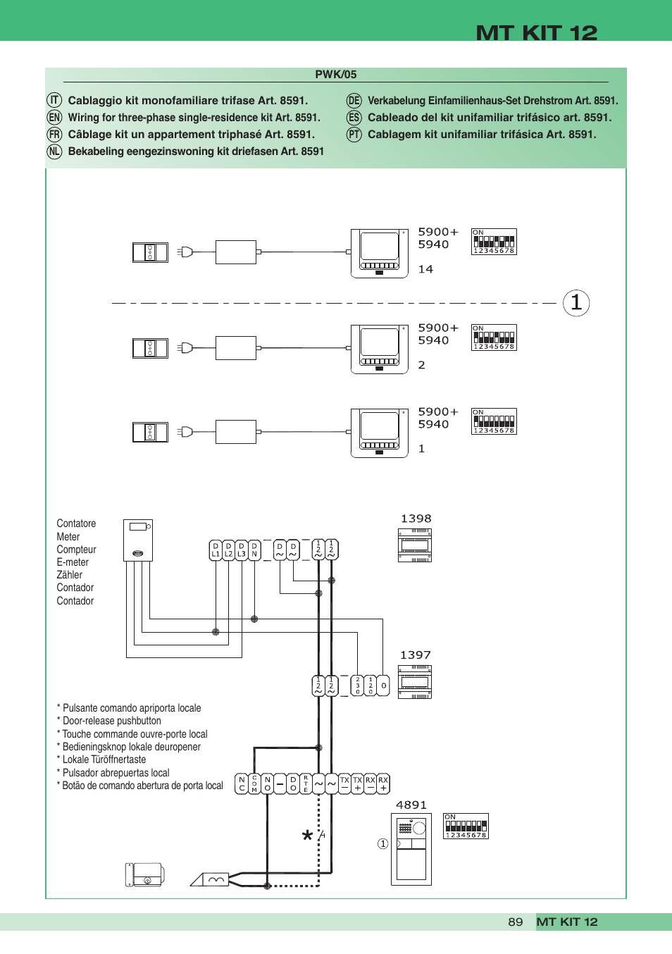 Mt kit 12 | Comelit MT KIT 12 User Manual | Page 89 / 100