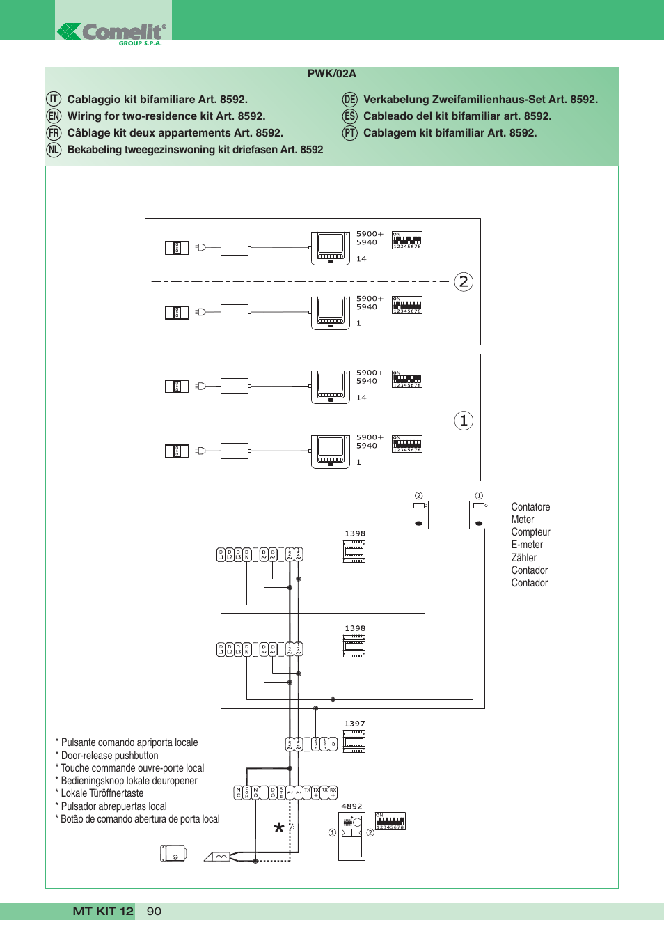 Comelit MT KIT 12 User Manual | Page 90 / 100