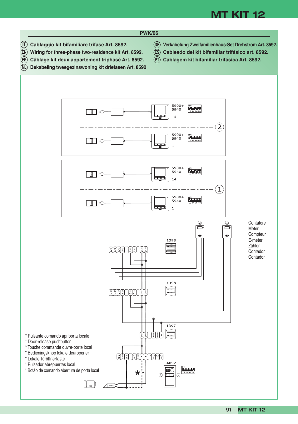 Mt kit 12 | Comelit MT KIT 12 User Manual | Page 91 / 100