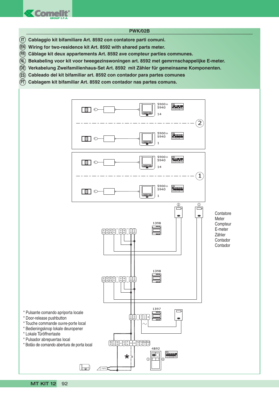 Comelit MT KIT 12 User Manual | Page 92 / 100