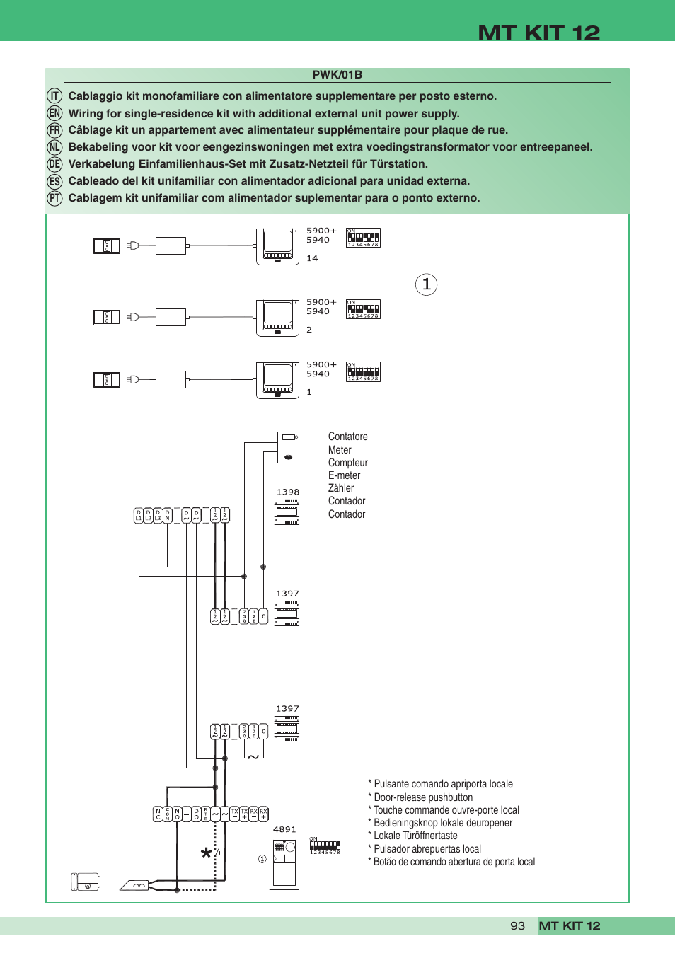 Mt kit 12 | Comelit MT KIT 12 User Manual | Page 93 / 100