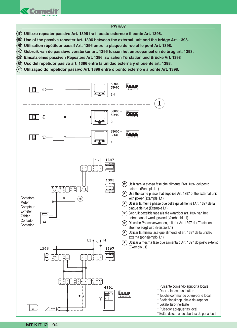 Comelit MT KIT 12 User Manual | Page 94 / 100