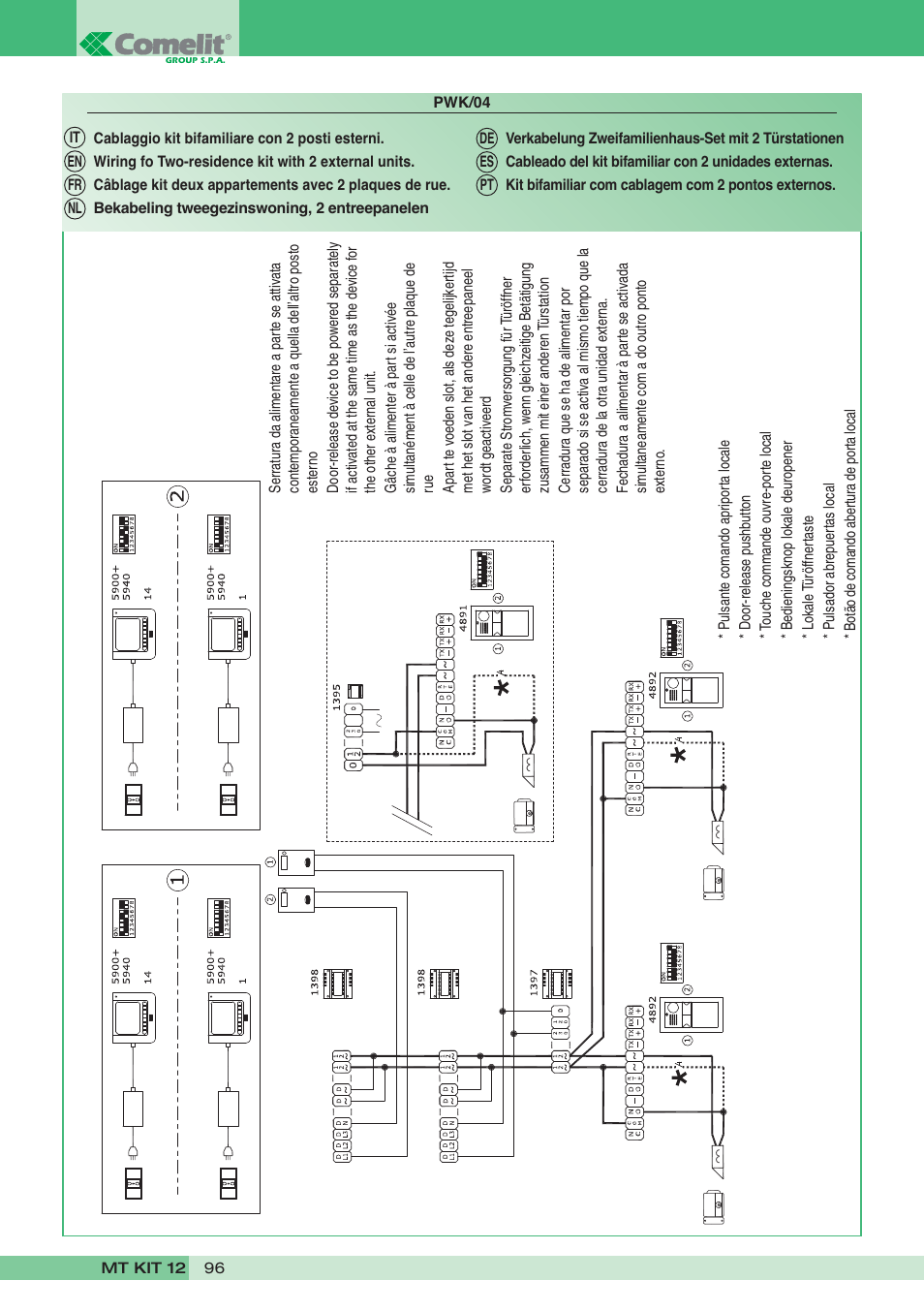 Comelit MT KIT 12 User Manual | Page 96 / 100