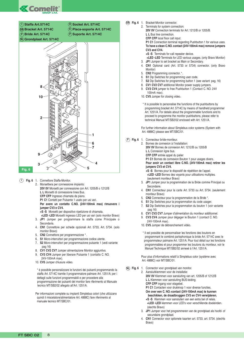 Comelit FT SBC 02 User Manual | Page 8 / 16