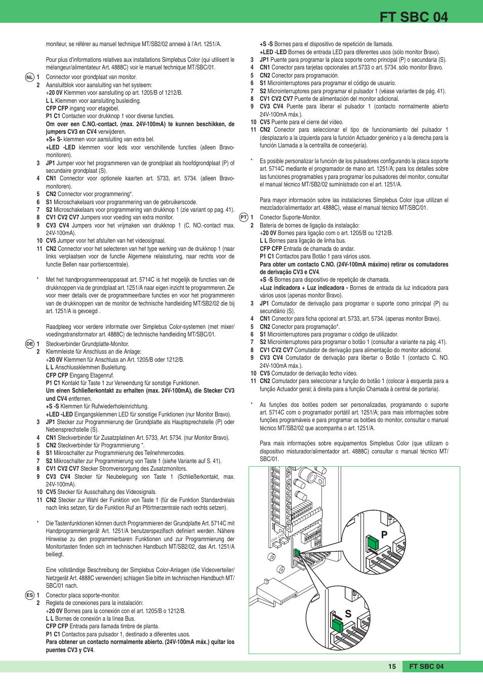 Ft sbc 04 | Comelit FT SBC 04 User Manual | Page 15 / 44