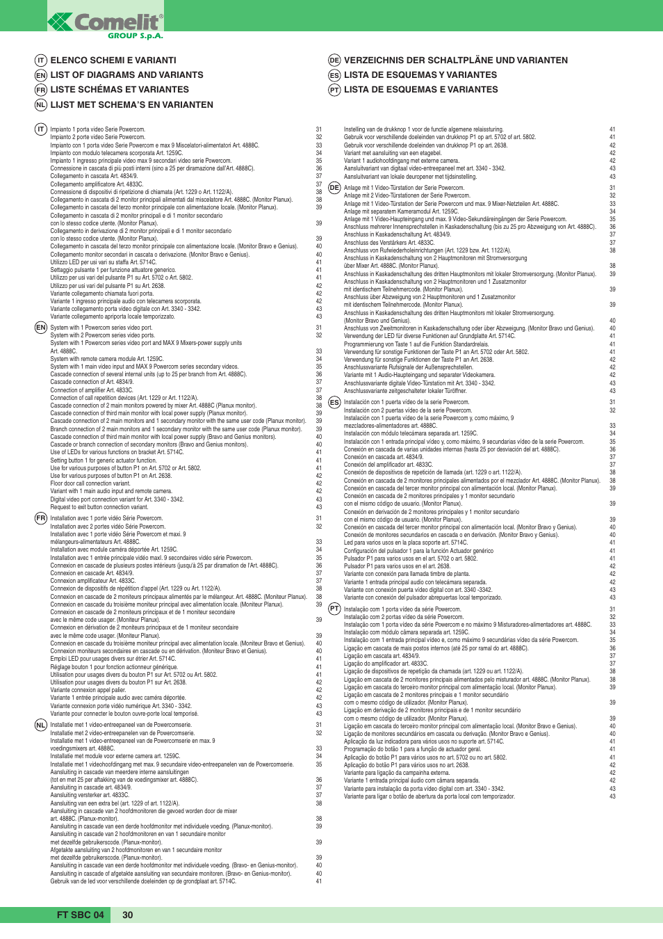Ft sbc 04 30 | Comelit FT SBC 04 User Manual | Page 30 / 44