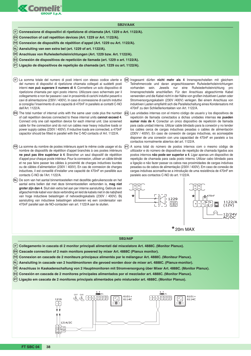 Comelit FT SBC 04 User Manual | Page 38 / 44