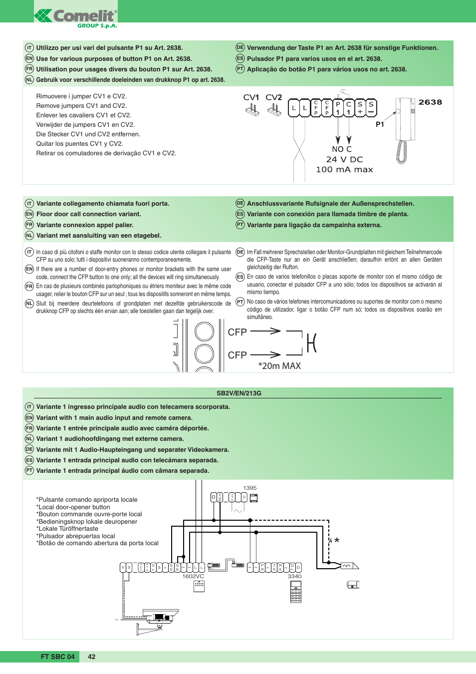 Comelit FT SBC 04 User Manual | Page 42 / 44