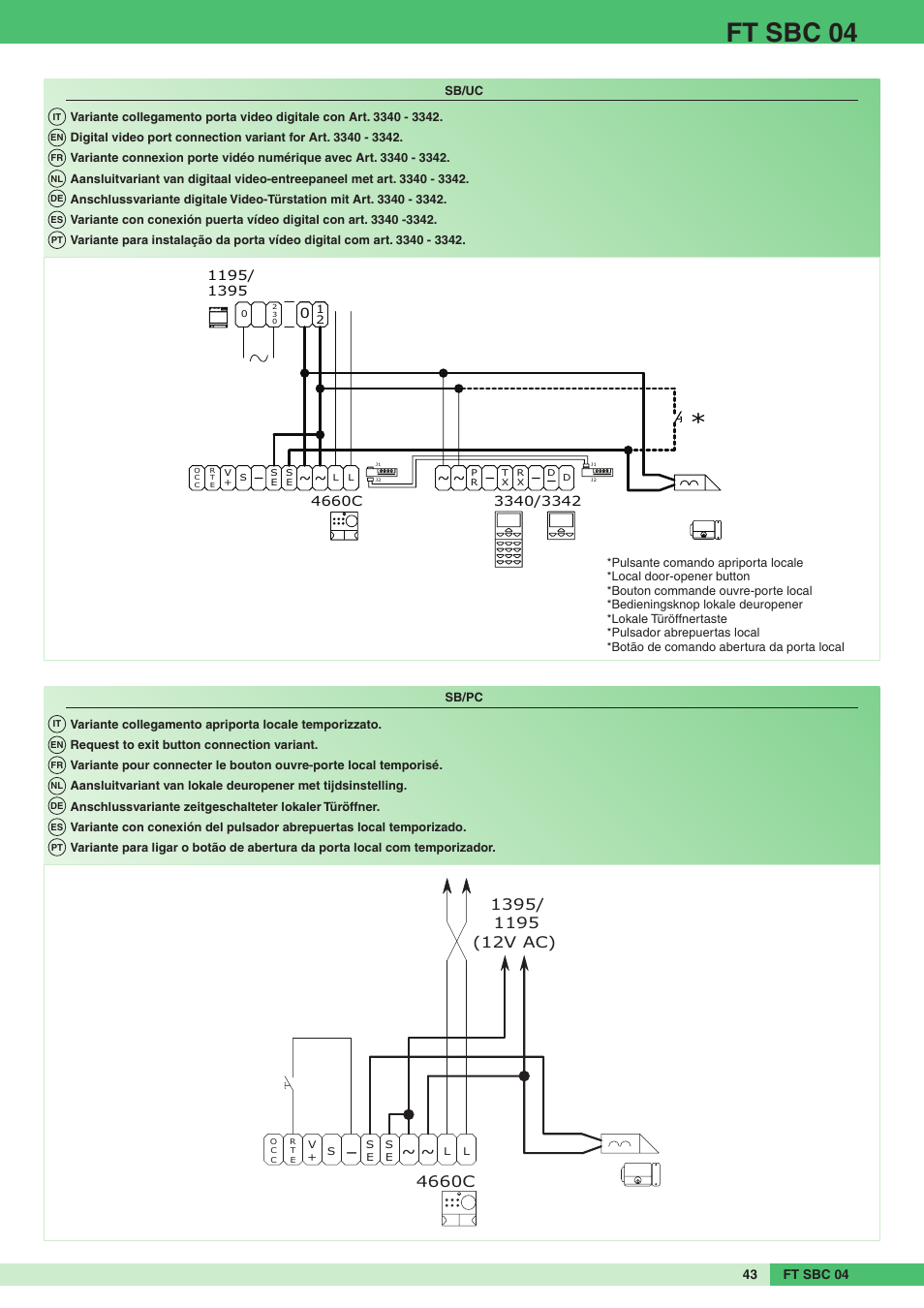 Ft sbc 04, 4660c | Comelit FT SBC 04 User Manual | Page 43 / 44