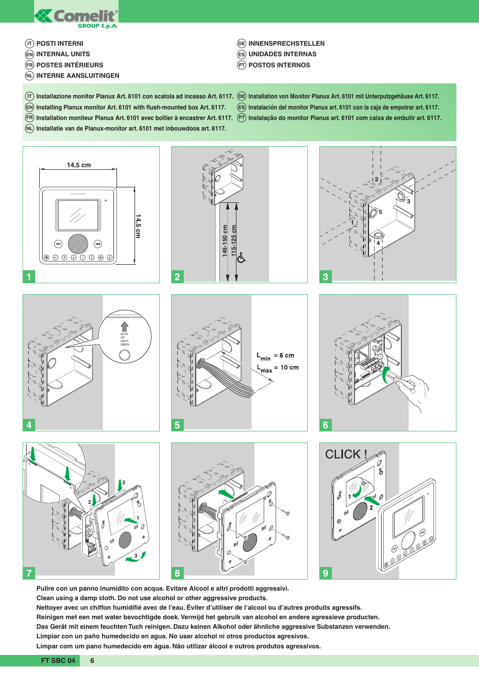 Comelit FT SBC 04 User Manual | Page 6 / 44