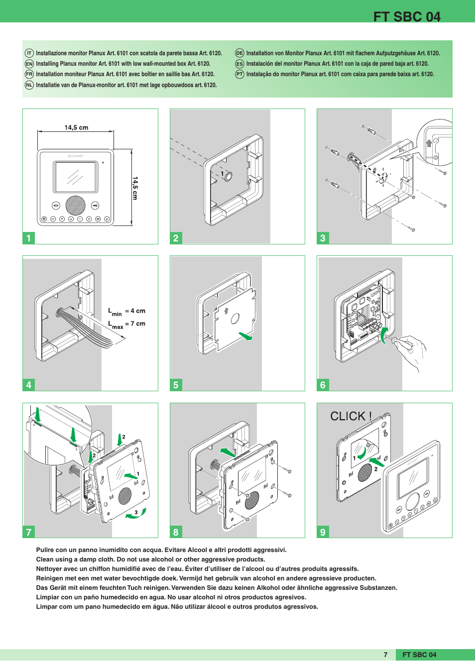 Ft sbc 04 | Comelit FT SBC 04 User Manual | Page 7 / 44