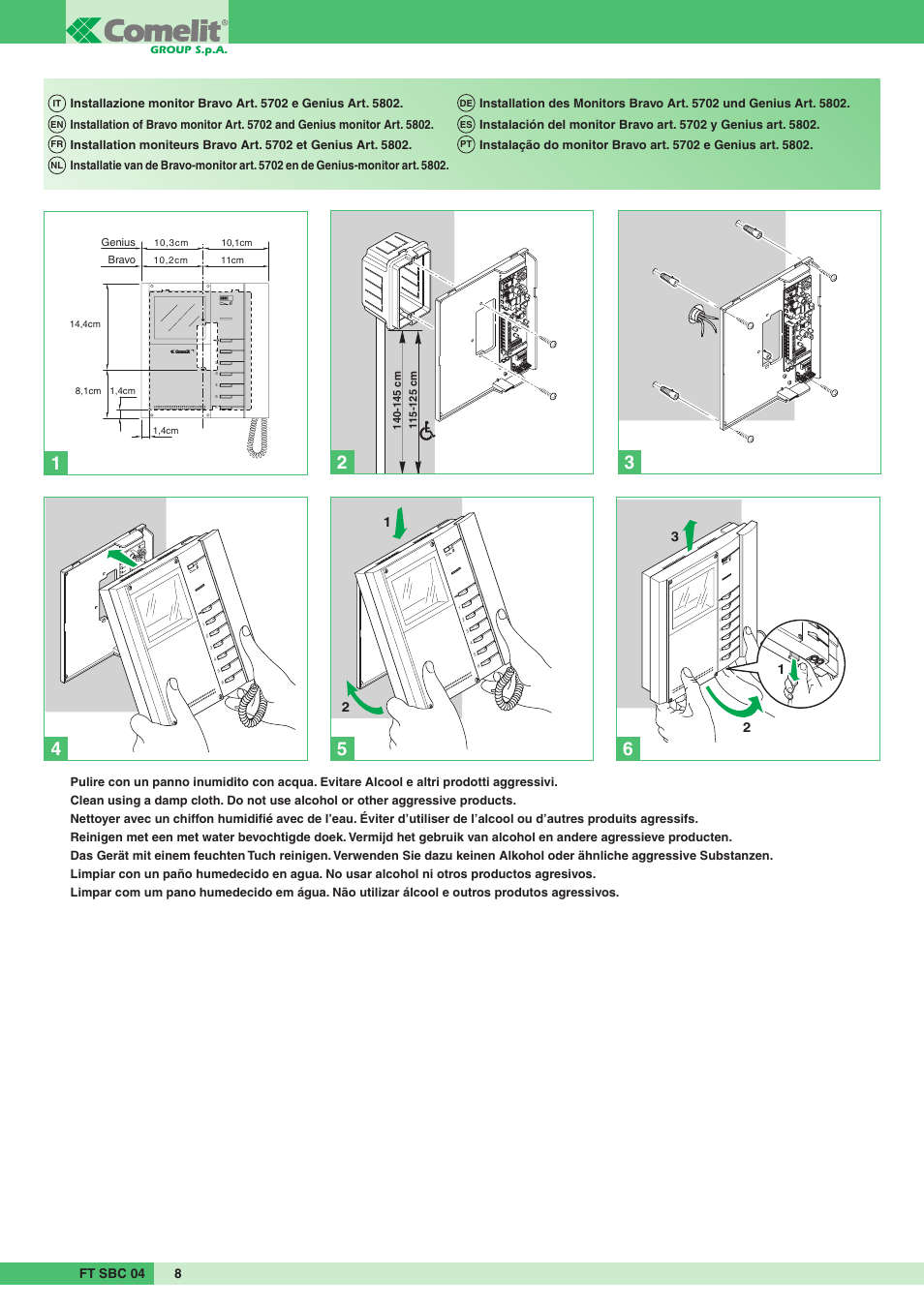 Comelit FT SBC 04 User Manual | Page 8 / 44