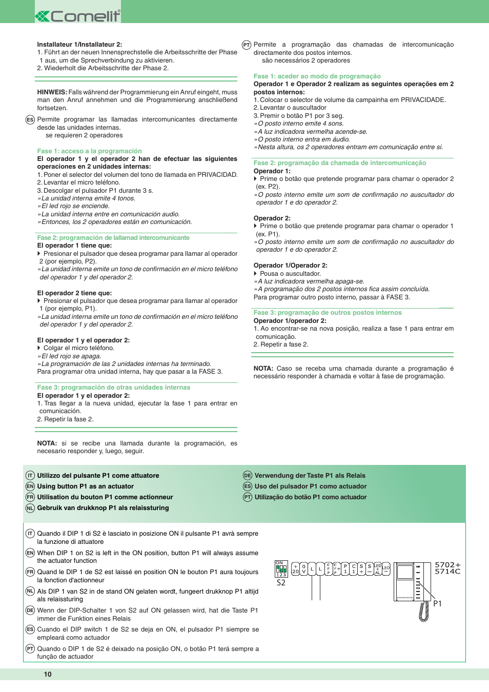 Comelit FT SBC 04 INT User Manual | Page 10 / 12