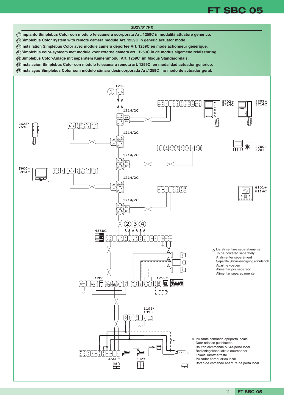 Ft sbc 05 | Comelit FT SBC 05 User Manual | Page 11 / 16