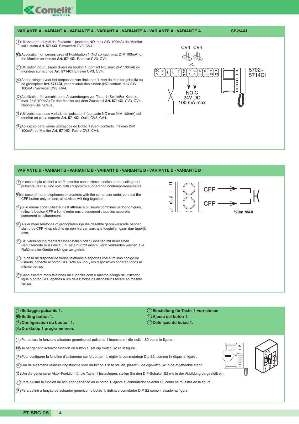 Comelit FT SBC 06 User Manual | Page 14 / 16