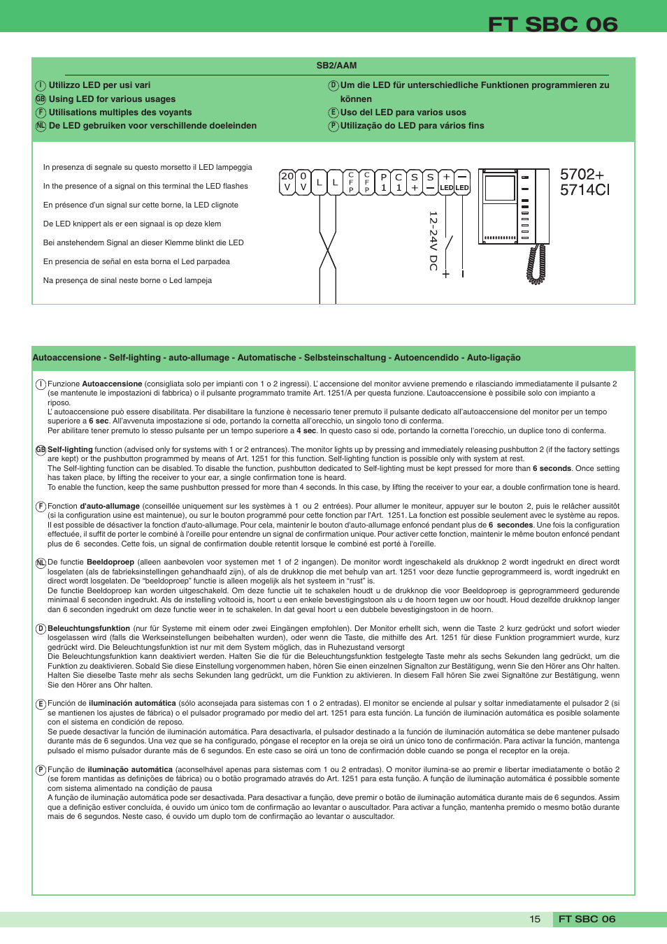 Ft sbc 06 | Comelit FT SBC 06 User Manual | Page 15 / 16