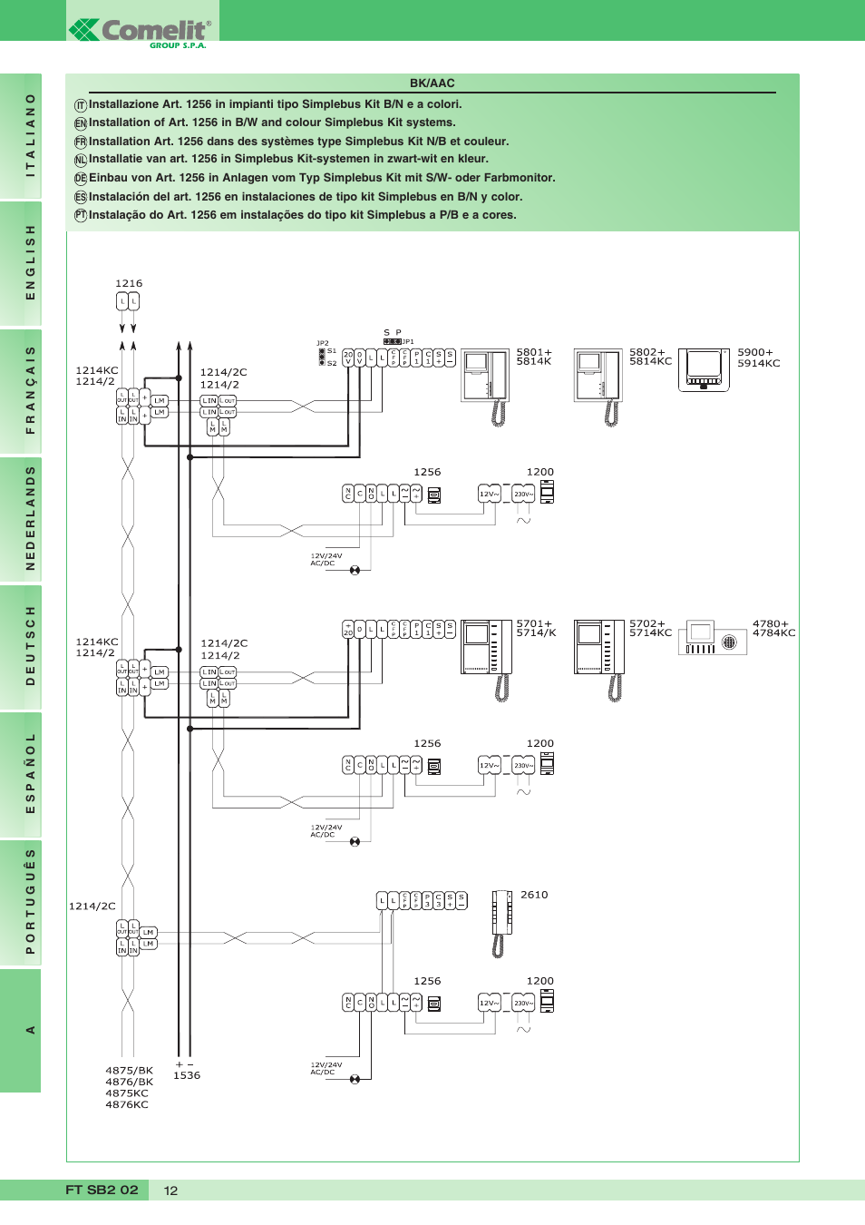 Comelit FT SB2 02 User Manual | Page 12 / 16