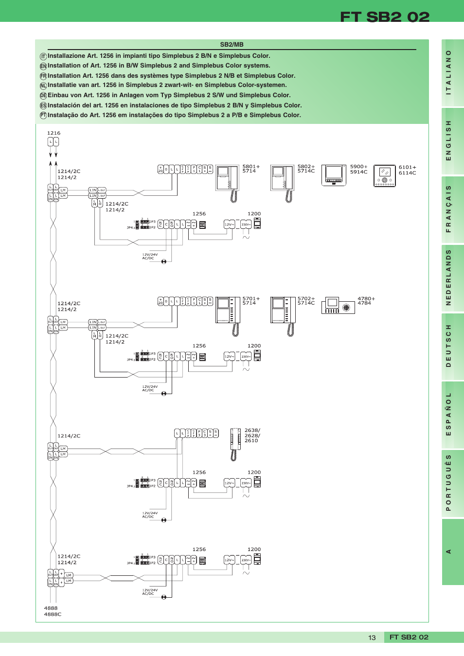 Ft sb2 02 | Comelit FT SB2 02 User Manual | Page 13 / 16