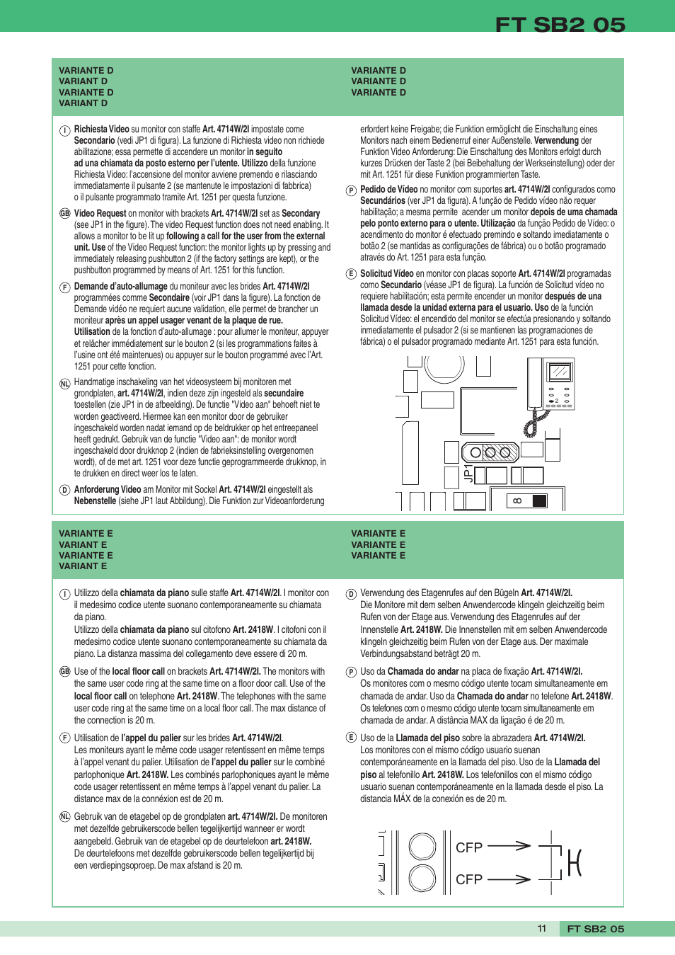 Ft sb2 05 | Comelit FT SB2 05 User Manual | Page 11 / 12