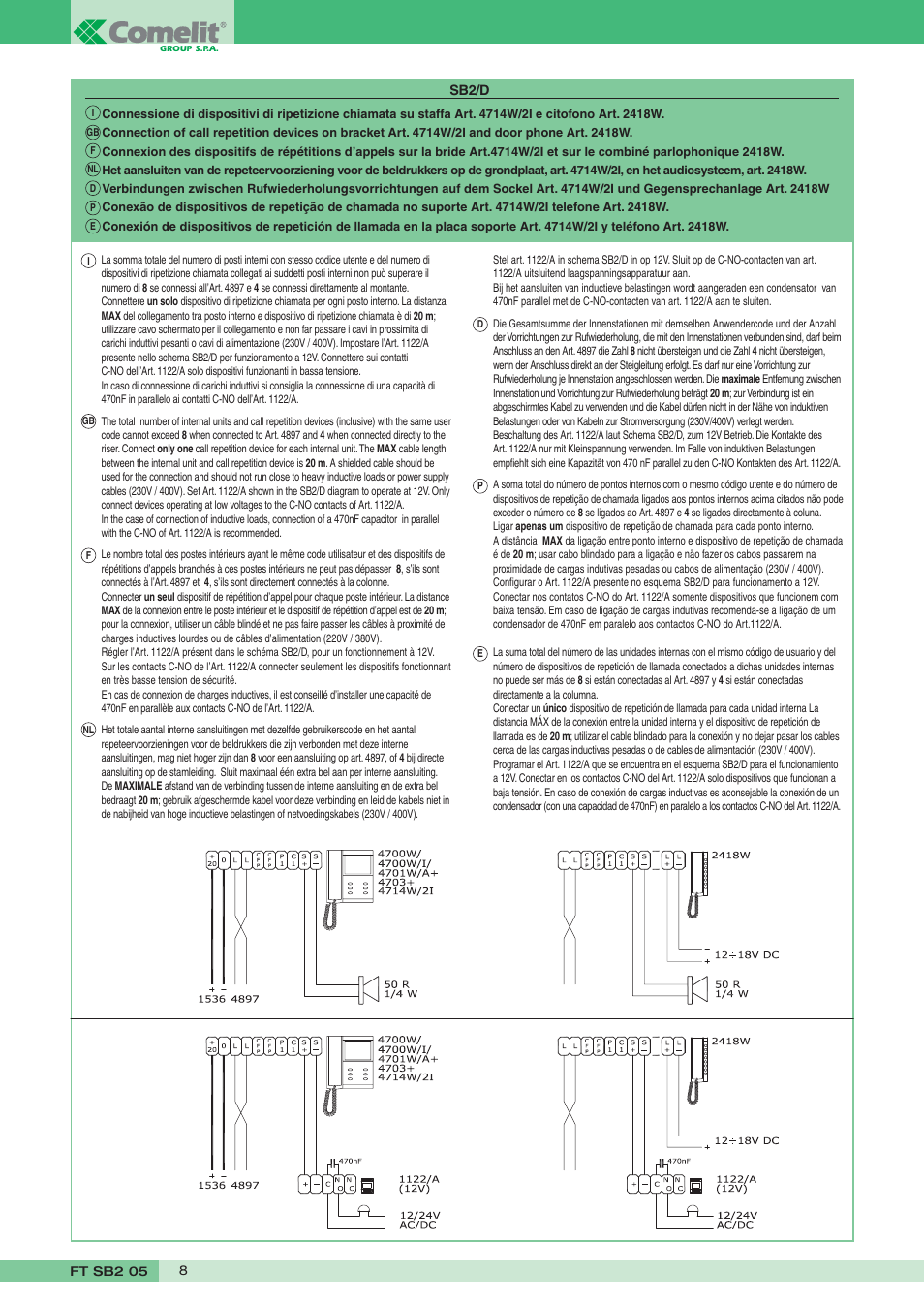 Comelit FT SB2 05 User Manual | Page 8 / 12