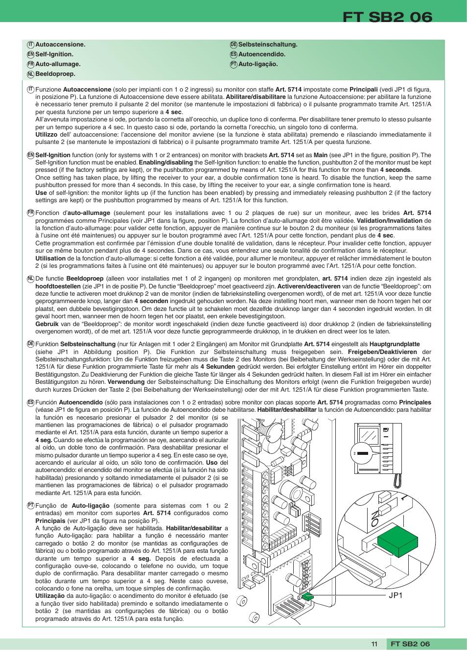 Ft sb2 06 | Comelit FT SB2 06 User Manual | Page 11 / 16