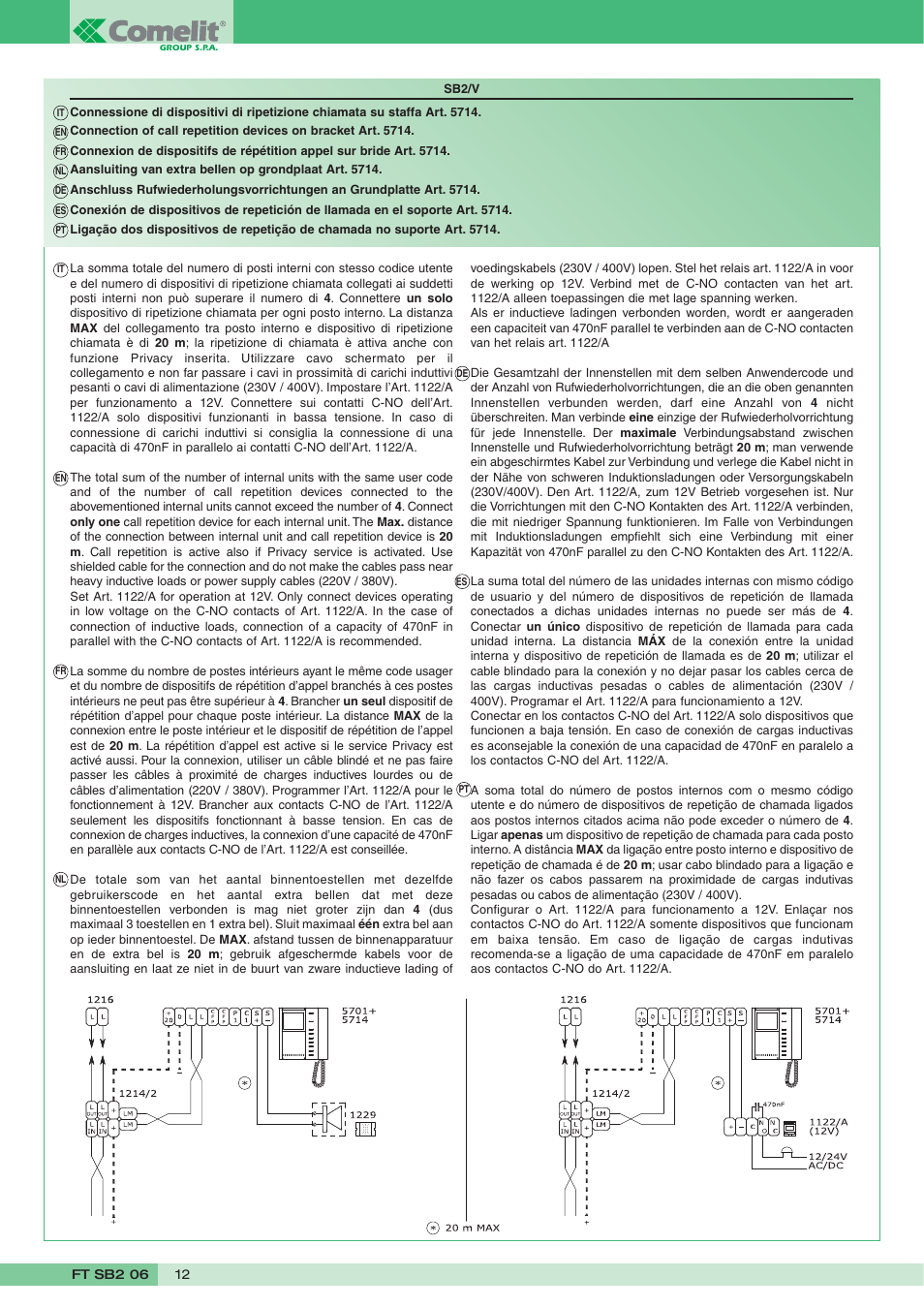 Comelit FT SB2 06 User Manual | Page 12 / 16