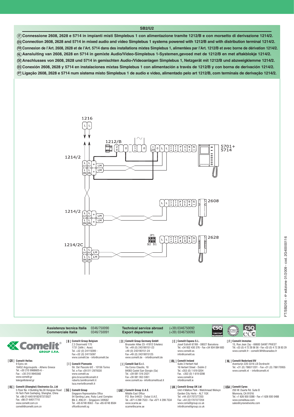 Comelit FT SB2 06 User Manual | Page 16 / 16