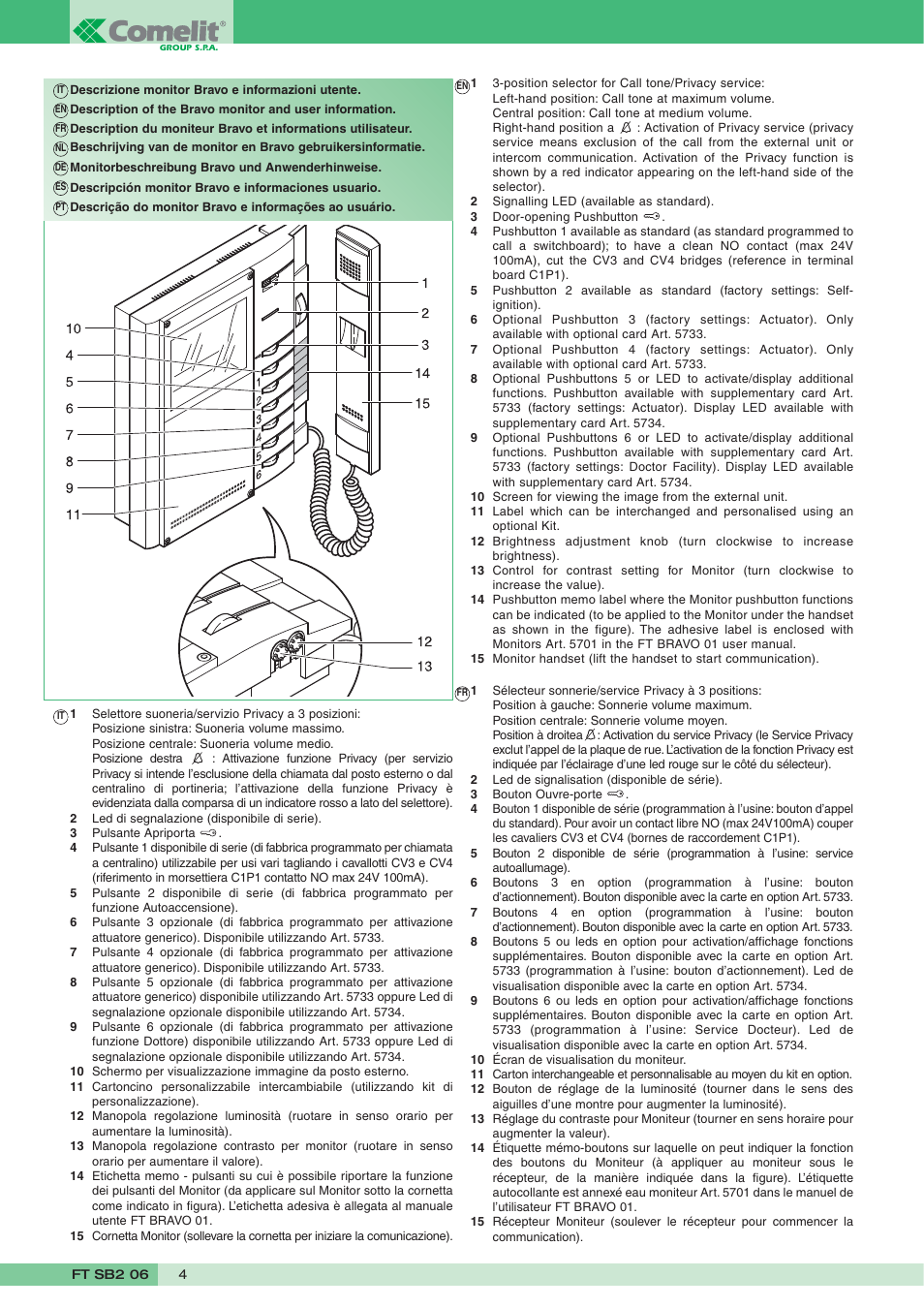 Comelit FT SB2 06 User Manual | Page 4 / 16