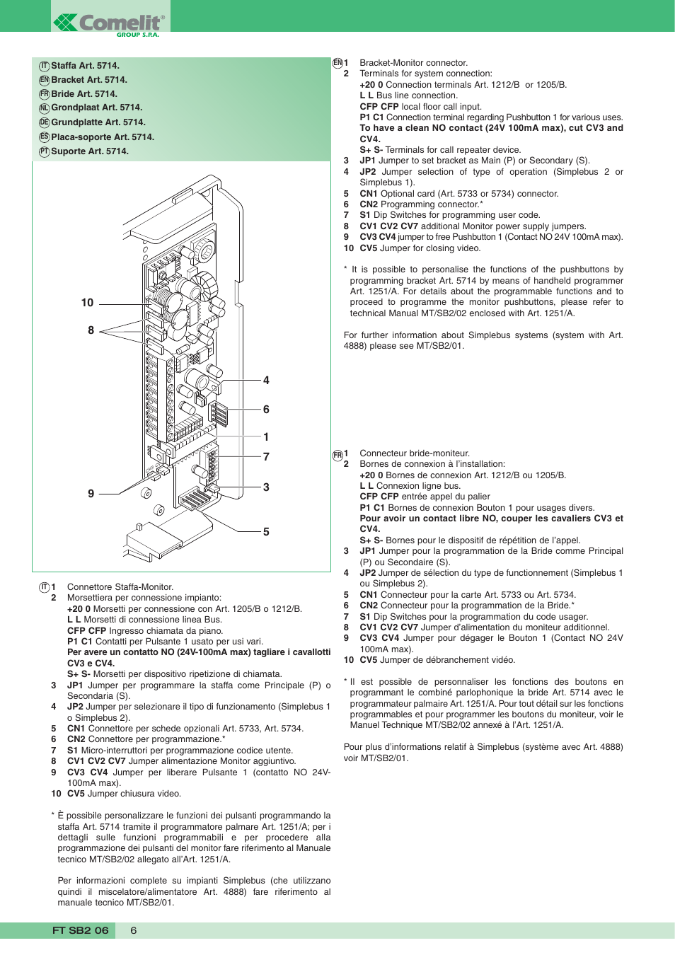 Comelit FT SB2 06 User Manual | Page 6 / 16