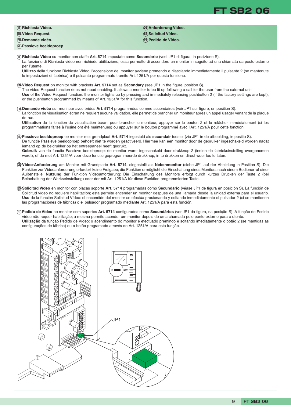 Ft sb2 06 | Comelit FT SB2 06 User Manual | Page 9 / 16