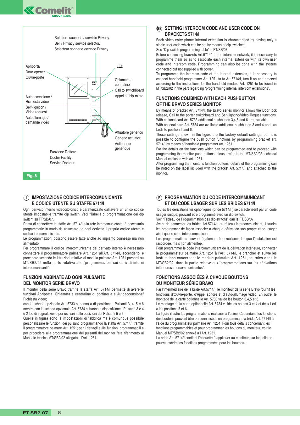 Comelit FT SB2 07 User Manual | Page 8 / 16