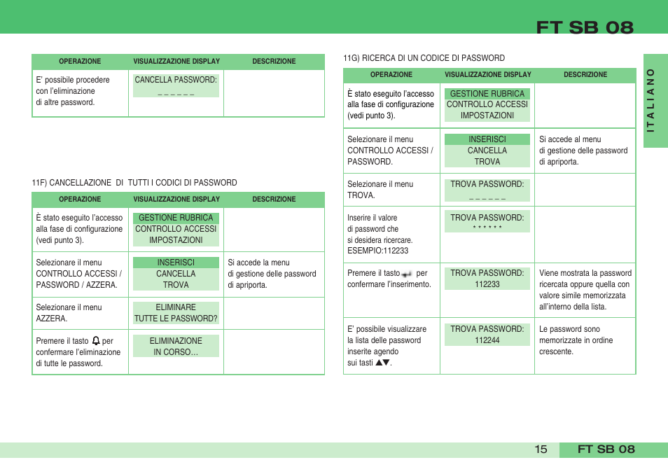 Ft sb 08 | Comelit FT SB 08 User Manual | Page 17 / 80