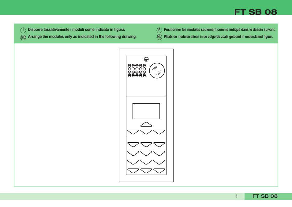 Ft sb 08 | Comelit FT SB 08 User Manual | Page 3 / 80