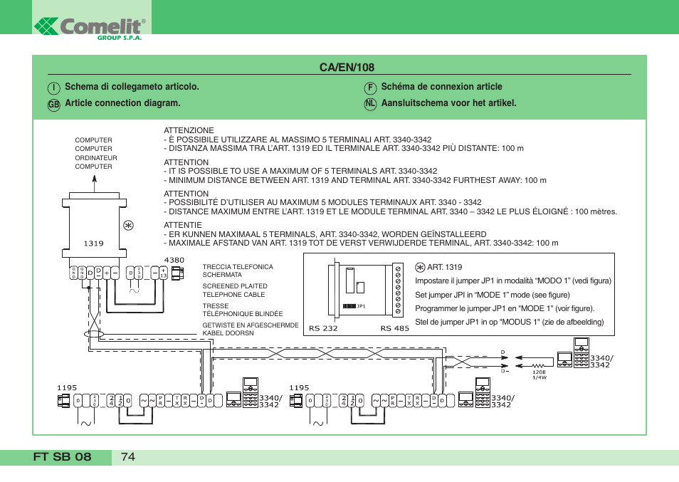 Comelit FT SB 08 User Manual | Page 76 / 80