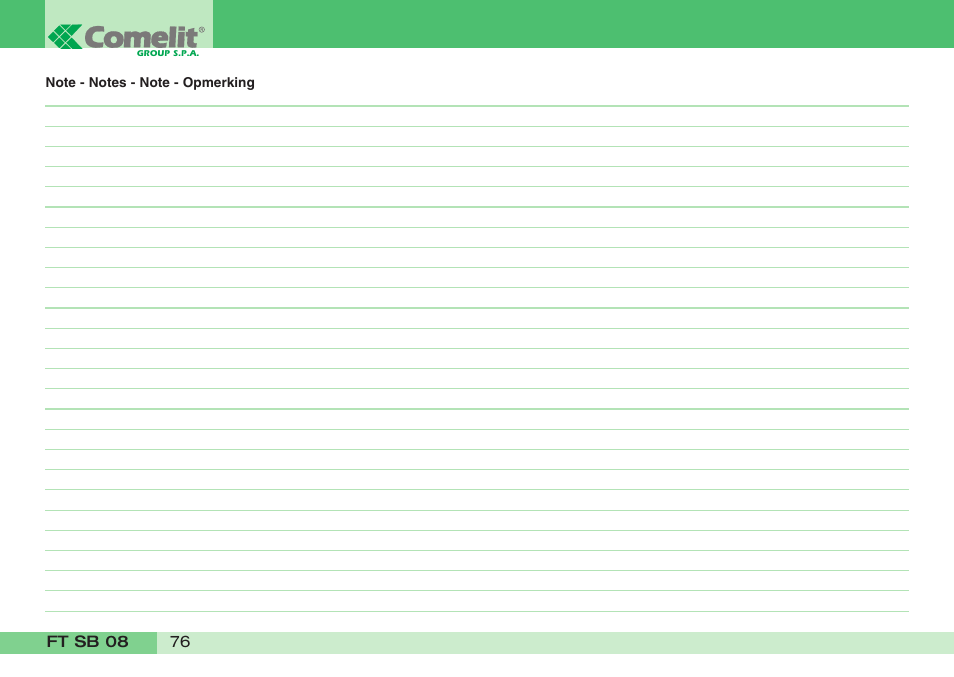 Comelit FT SB 08 User Manual | Page 78 / 80