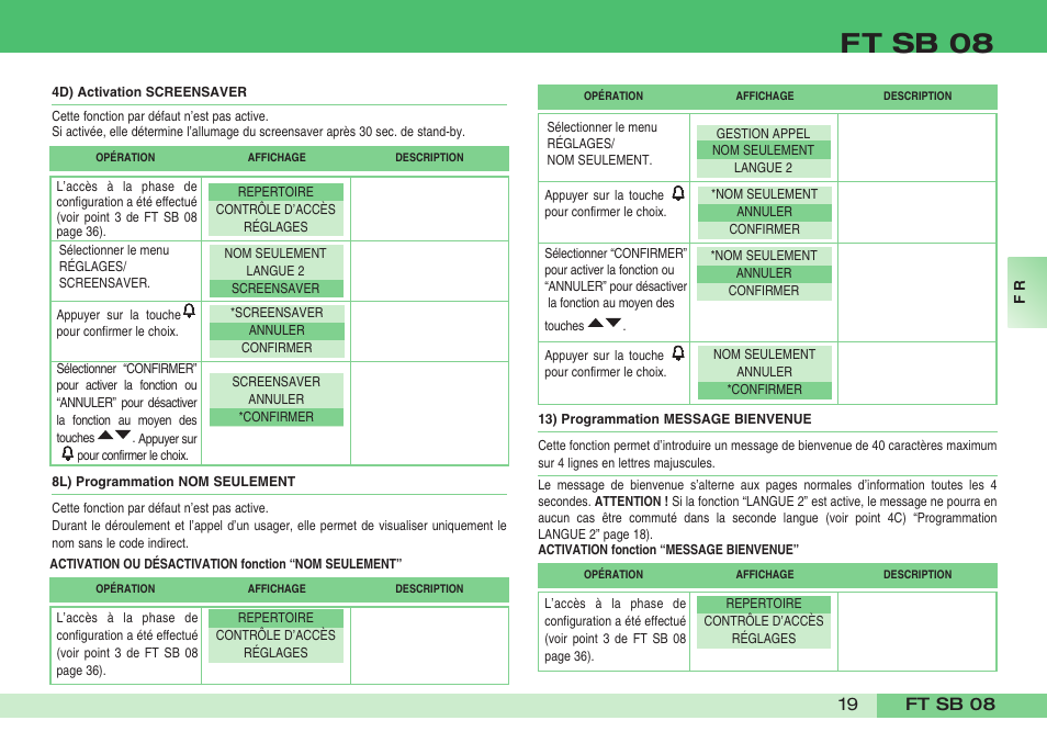 Ft sb 08 | Comelit FT SB 08 INT User Manual | Page 19 / 60