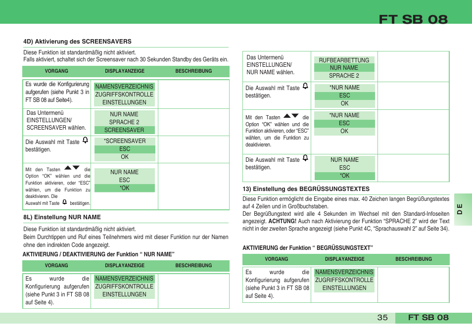 Ft sb 08 | Comelit FT SB 08 INT User Manual | Page 35 / 60