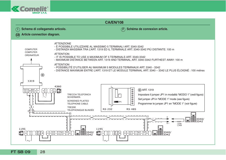 Comelit FT SB 09 User Manual | Page 30 / 32