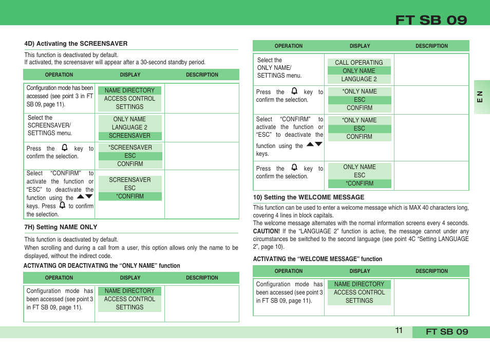 Ft sb 09 | Comelit FT SB 09 INT User Manual | Page 11 / 60