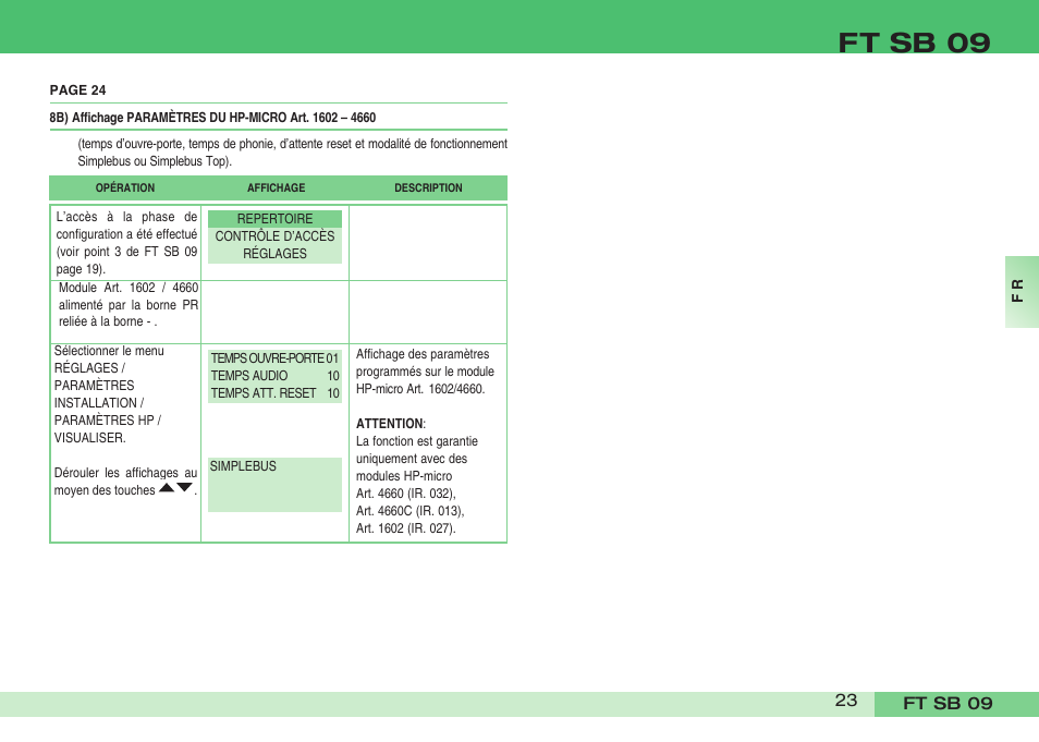 Ft sb 09 | Comelit FT SB 09 INT User Manual | Page 23 / 60