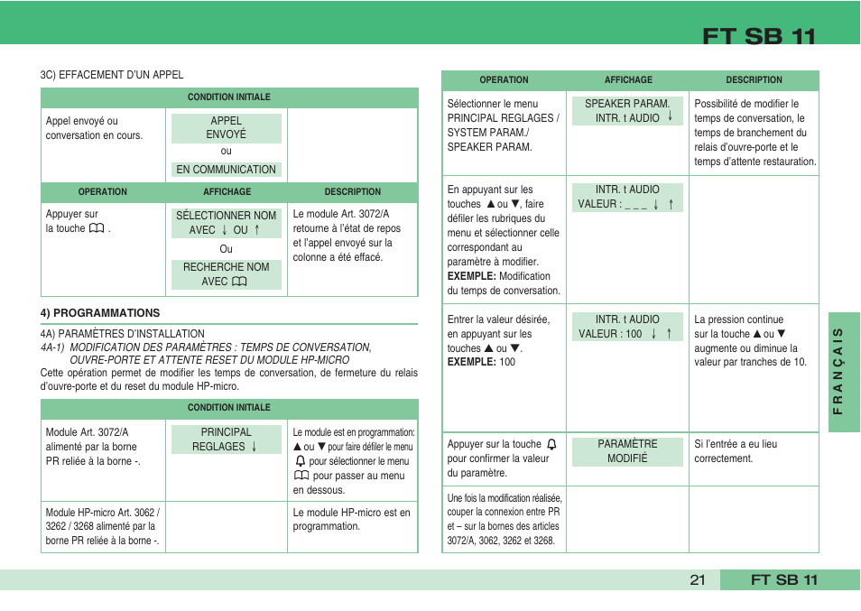 Ft sb 11 | Comelit FT SB 11 User Manual | Page 23 / 40