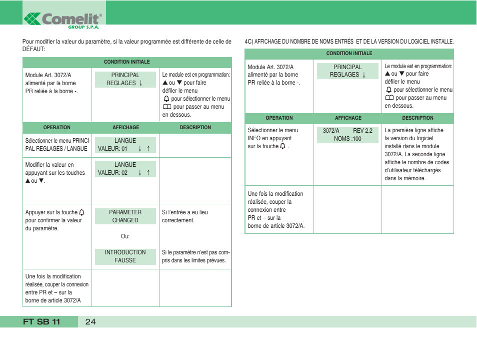 Comelit FT SB 11 User Manual | Page 26 / 40